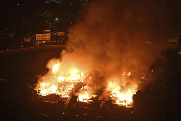 A fire occurred following an earthquake in Wajima, Ishikawa prefecture, Japan.