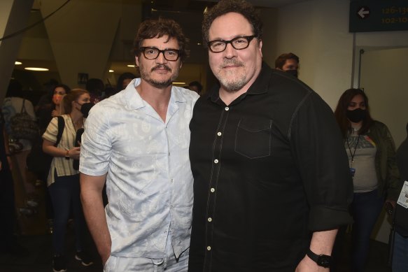 Jon Favreau (right) and Pedro Pascal from The Mandalorian at Star Wars Celebration.