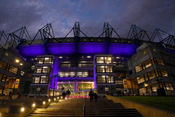 The MCG is lit up.