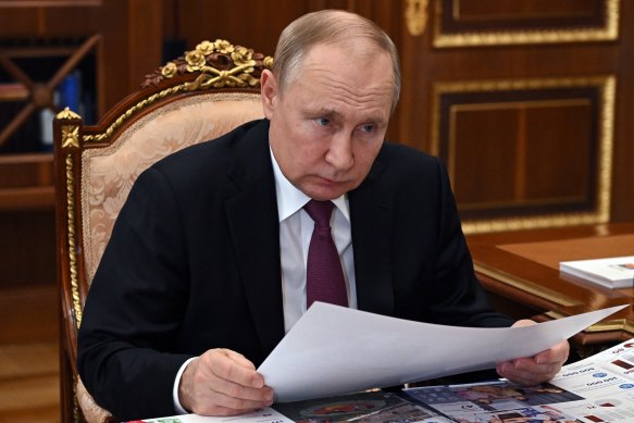 Russian President Vladimir Putin during a meeting in Moscow on Monday.