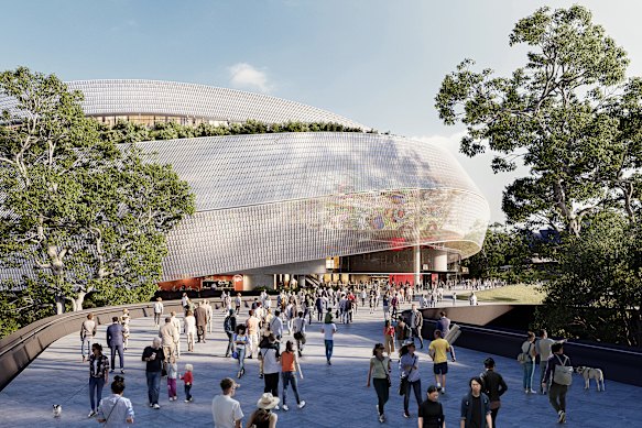 The abandoned plan for the Brisbane Arena at Roma Street.