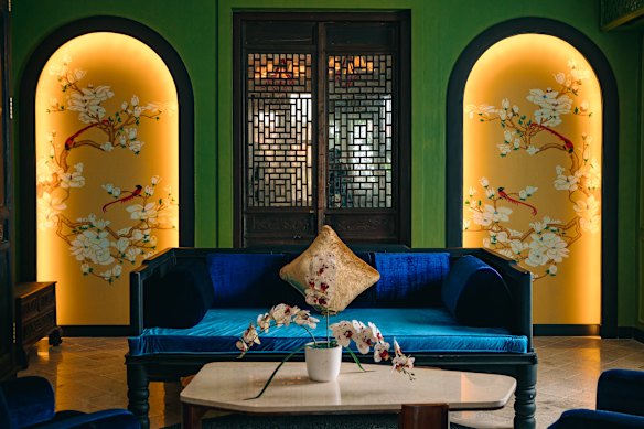 One of the colourful Peranakan heritage-style guestrooms inside the House of Tugu.