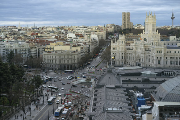 Cibeles square in the center of Madrid, Spain.