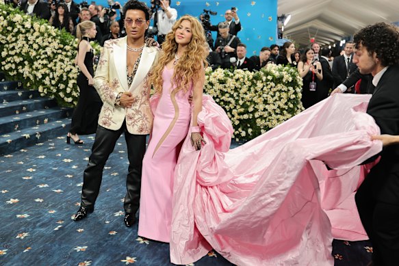With singer Shakira at the 2025 Met Gala.