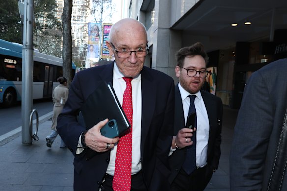 Damien Tudehope leaving the commission on Tuesday afternoon.