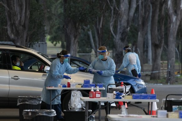 The coronavirus testing clinic at Fairfield in Sydney now operates 24 hours a day.