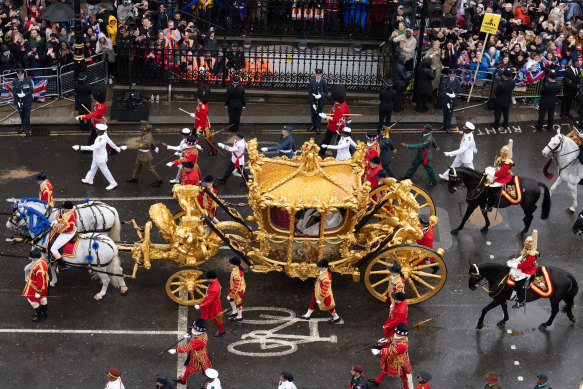 The Golden State Coach, in which King Charles III and Queen Camilla traveled, was built in 1760. It has been used at every coronation since the coronation of William IV in 1831. 