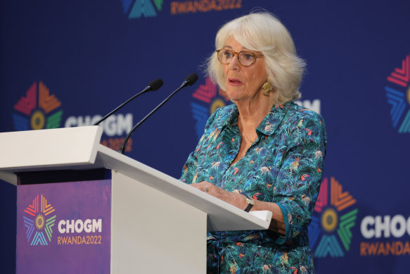 Camilla, Duchess of Cornwall and future Queen Consort, speaks at the Violence Against Women and Girls event in Kigali, Rwanda.