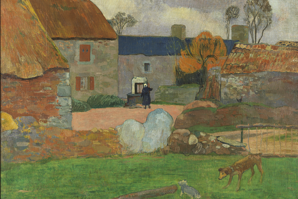 Paul Gauguin’s The Blue Roof or Farm at Le Pouldu (Le toit blue or Ferme au Pouldu), 1890.