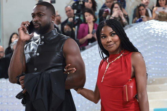 Dwyane Wade and Gabrielle Union depart during The 2023 Met Gala.