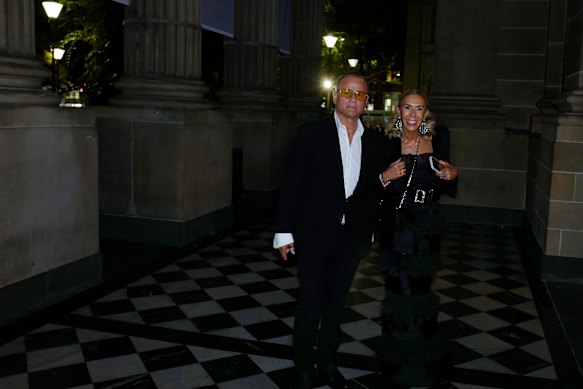 Billionaire Heloise Pratt, of the manufacturing family, with her partner Jon Stevens of INXS fame.