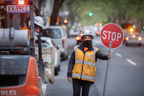 Construction work returns to Melbourne’s CBD on A’Beckett Street.
