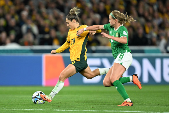 Katrina Gorry was one of the Matildas’ best players in their victory over Ireland.