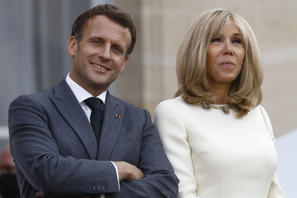 French President Emmanuel Macron and his wife Brigitte Macron.