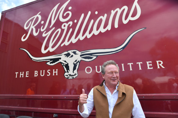 Andrew Forrest, owner of RM Williams, has made an investment in a plant-based leather company.