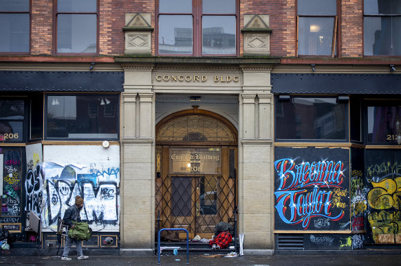 Graffiti in downtown Portland. Wheeler told the summit that decriminalisation had failed in his state of Oregon. 