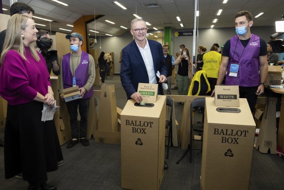 Albanese cast his ballot in Marrickville, confirming he had, unsurprisingly, voted for himself.