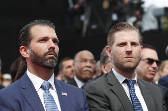 The president's sons, Donald Jr (left) and Eric are executives in the Trump Organisation.