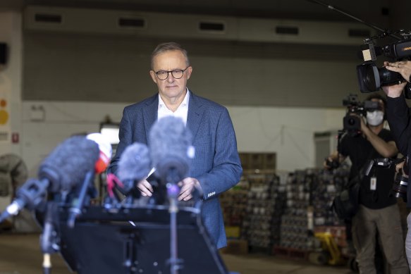 Opposition Leader Anthony Albanese took on the media during a press conference in Marrickville.