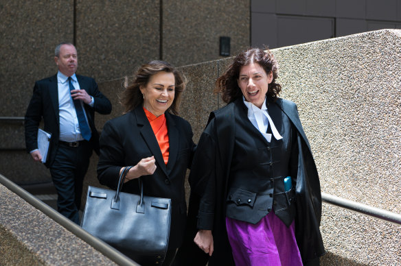 Lisa Wilkinson and her barrister Sue Chrysanthou, SC, outside the Federal Court in Sydney on December 22.