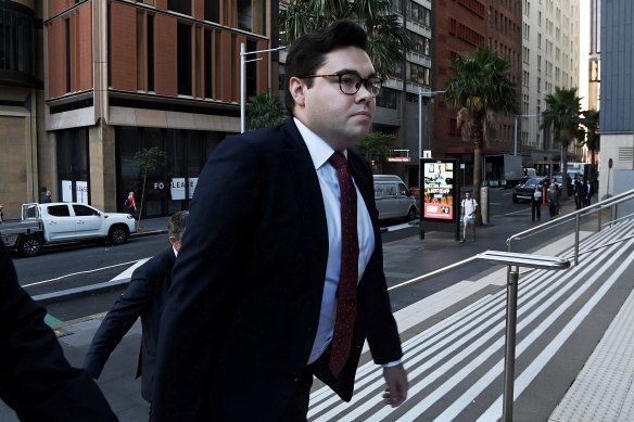 Bruce Lehrmann outside the Federal Court in Sydney on Thursday.