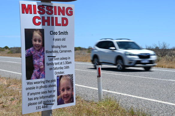 Cleo Smith, 4, is missing in Western Australia’s remote north. 