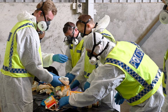 Police search through rubbish in an effort to find clues in the case of missing four-year-old Cleo Smith. 