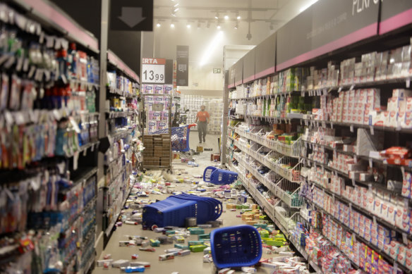 Protesters knocked products off shelves in this Carrefour store in Sao Paulo, Brazil, during a protest against the killing of a black man at another Carrefour store.