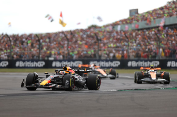 Max Verstappen en route to winning the British Formula 1 Grand Prix at Silverstone.