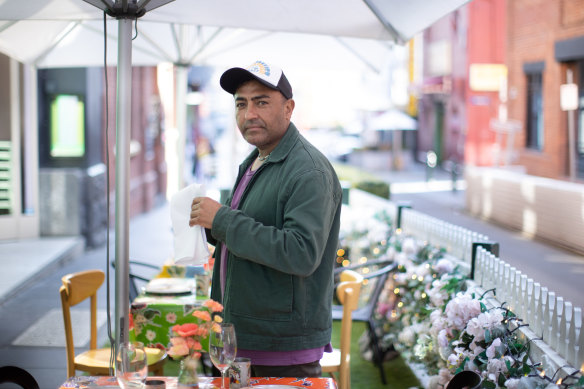 Restaurateur Jessi Singh set up Daughter In Law’s outdoor dining area during COVID-19.