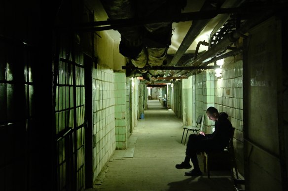 Sergei Baklanov and many other family members of the wounded are staying in the hospital’s basement while their loved ones are treated upstairs. 