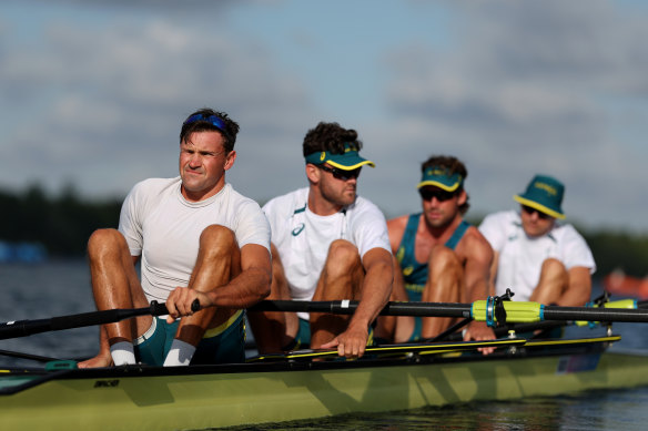 Australia’s men’s four crew: Timothy Masters, Fergus Hamilton, Jack Robertson and Alex Hill.