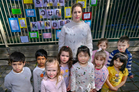 Claire Saliba with Gardiner children. The kinder faces closure at the end of 2025.