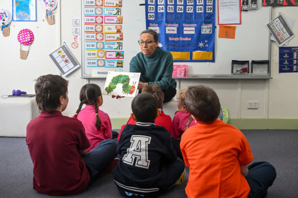 Children at Andale School on Tuesday.