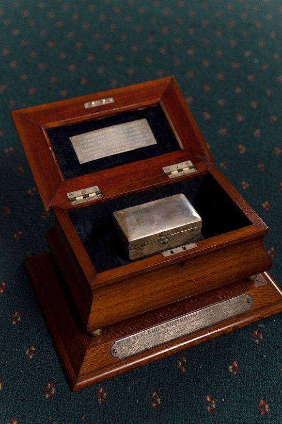 The prized trophy was sitting in a garage for half a century.