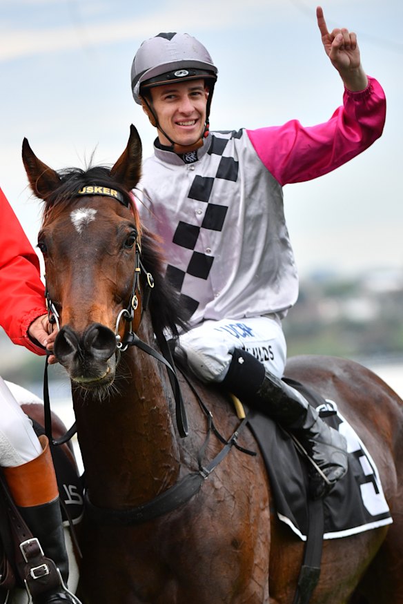 Surprise party: Jordan Childs salutes on Surprise Baby on Saturday.