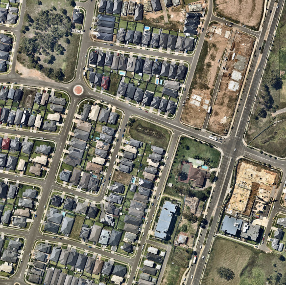 The urban sprawl in the suburb of Edmondson Park.