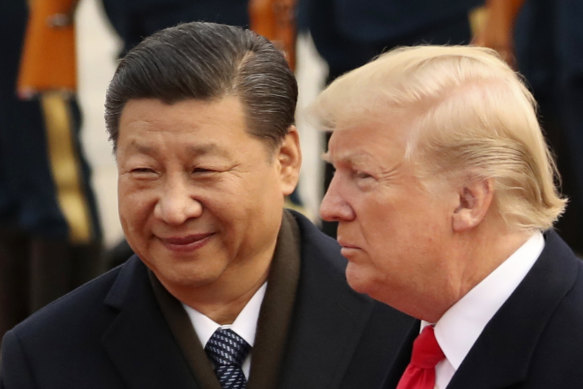 Chinese President Xi Jinping with US President Donald Trump in Beijing in November 2017.