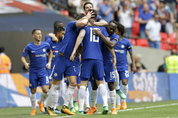 Chelsea scored two second-half goals to qualify for the FA Cup final.