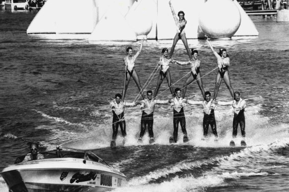 Water skiing prowess on display at World Expo '88.