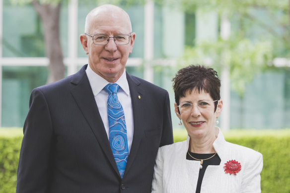 Appointed Governor-General, former general and defence force chief David Hurley with his wife Linda.