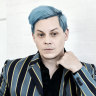 Kind of blue: Jack White sports his unexpected new look.