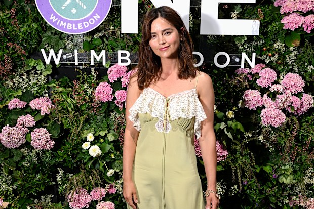 Jenna Coleman in the Arrivals Hub at The Championships 2026, held at The All England Lawn Tennis Club, Wimbledon, Day 14, on July 12, 2026 in Wimbledon, England