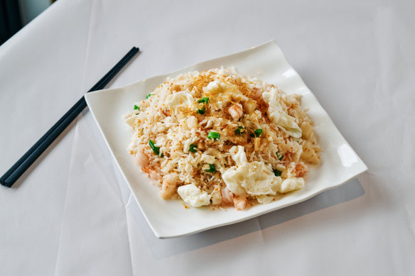 Seafood and dried scallop fried rice.