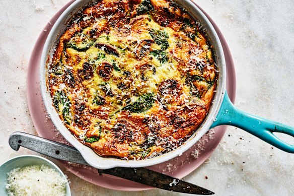 Adam Liaw’s mushroom frittata