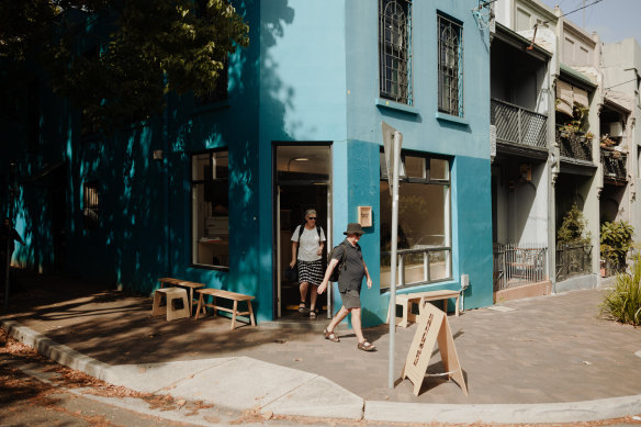 The blue corner shop is the former home of Rico’s Tacos.