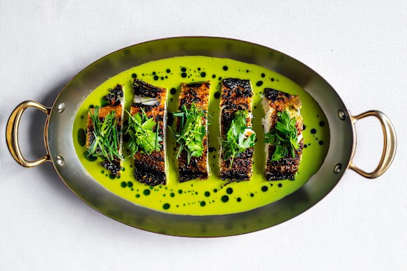 The coal-roasted coral trout from Eleven Barrack.