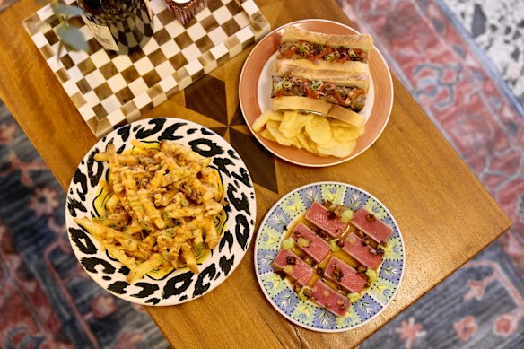 The food menu is intended to be fun but filling.