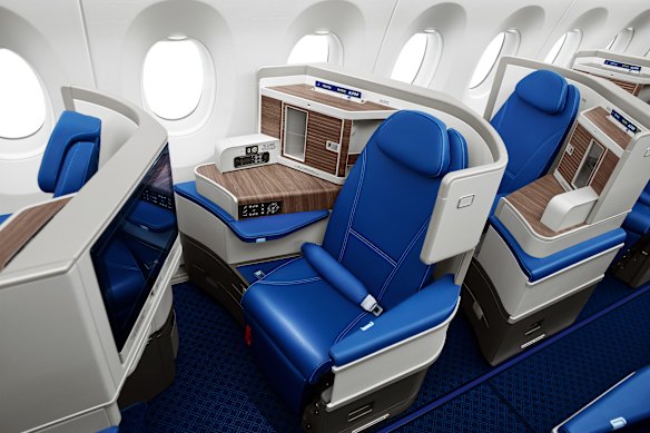 Business class seat on China Southern Airlines.