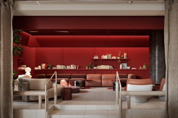 The hotel’s fitout is a hybrid of West Hollywood and Byron Bay.